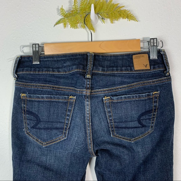 American Eagle Womens Artist Cropped Denim Jeans Size 2 Dark Wash Stretc… - Picture 7 of 16